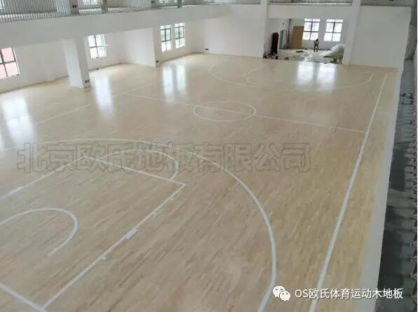 湖北天門(mén)杭州華泰小學(xué)籃球館木地板鋪設(shè)工程