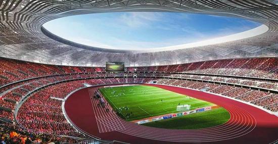 第十四屆全國運(yùn)動(dòng)會(huì)主會(huì)場(chǎng)——西安奧體中心主體育場(chǎng)。 （效果圖）